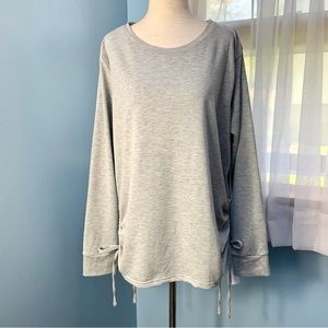 NWT The Sweatshirt Project Grey Long Sleeve Top with Side Ruching